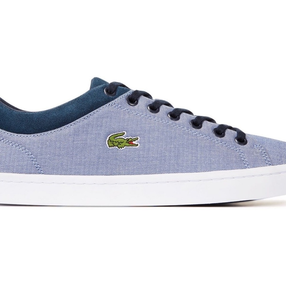 Lacoste Canvas Straightset Lace-Up Sneakers - Picture 3 of 4